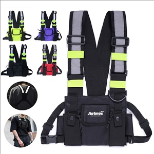 Reflective Adjustable Shoulder Strap Vest with Multi Pockets